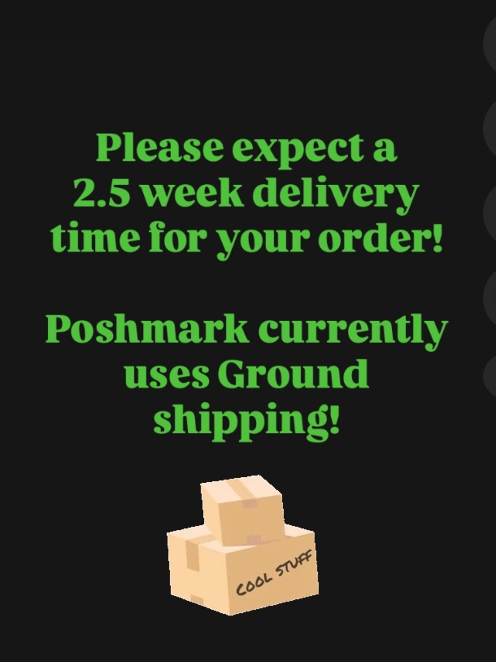 Expect 2.5 week shipping time!